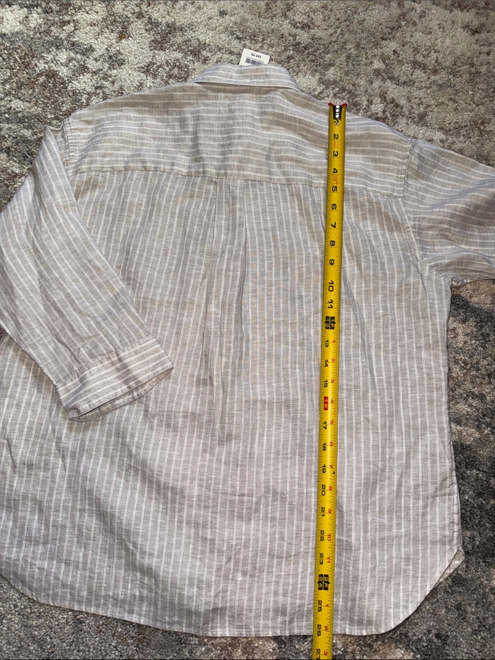 Uniqlo Beige Striped Casual Button-Down Shirt - Picture 5 of 8